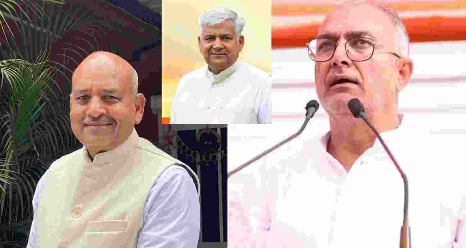 Congress’ Karamvir Singh Boudh, Independent nominee Satish Nandal (middle)and BJP’s Sanjay Bhatia. Congress’ Karamvir Singh Boudh, Independent nominee Satish Nandal (middle)and BJP’s Sanjay Bhatia.