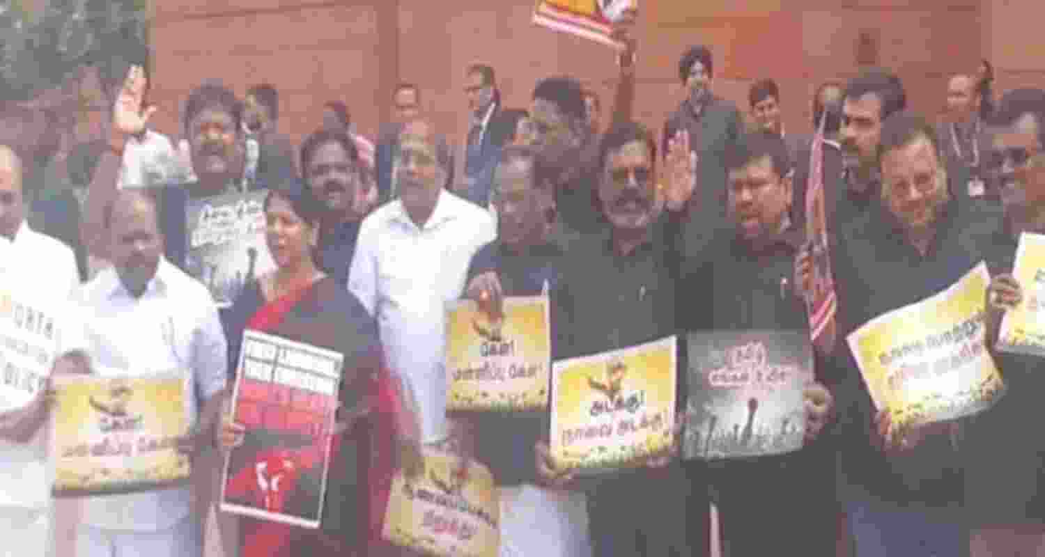 Hindi imposition row: DMK protests in Lok Sabha Hindi imposition row: DMK protests in Lok Sabha