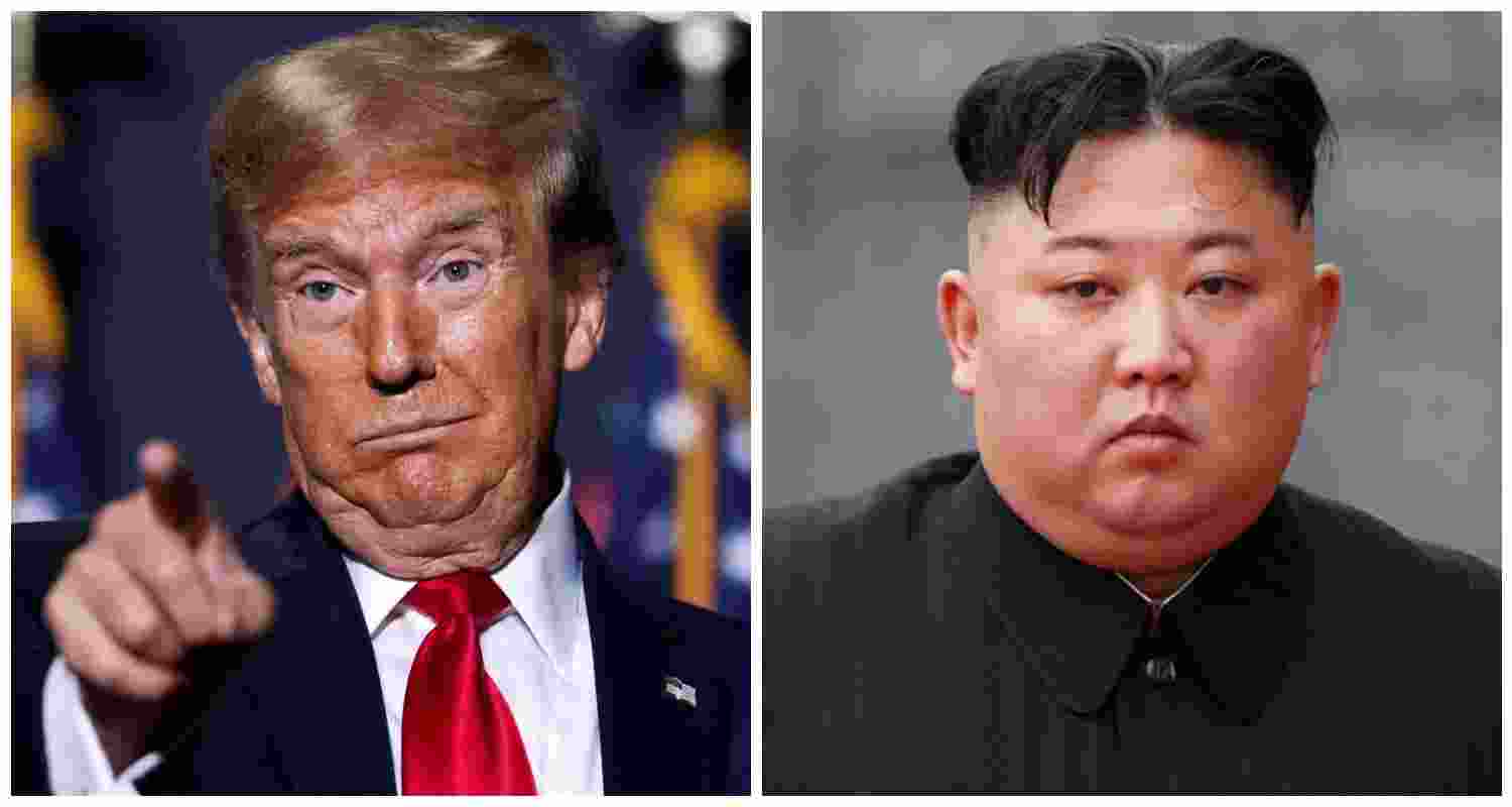 President Donald Trump (L), North Korean leader Kim Jong Un (R). President Donald Trump (L), North Korean leader Kim Jong Un (R).