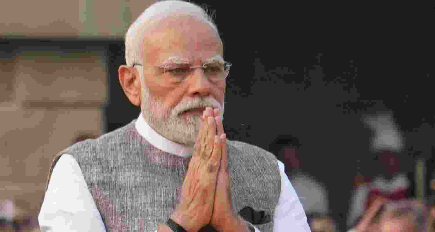 In New Delhi on Thursday, the prime minister said his government will follow Gandhi’s path in building a developed India In New Delhi on Thursday, the prime minister said his government will follow Gandhi’s path in building a developed India