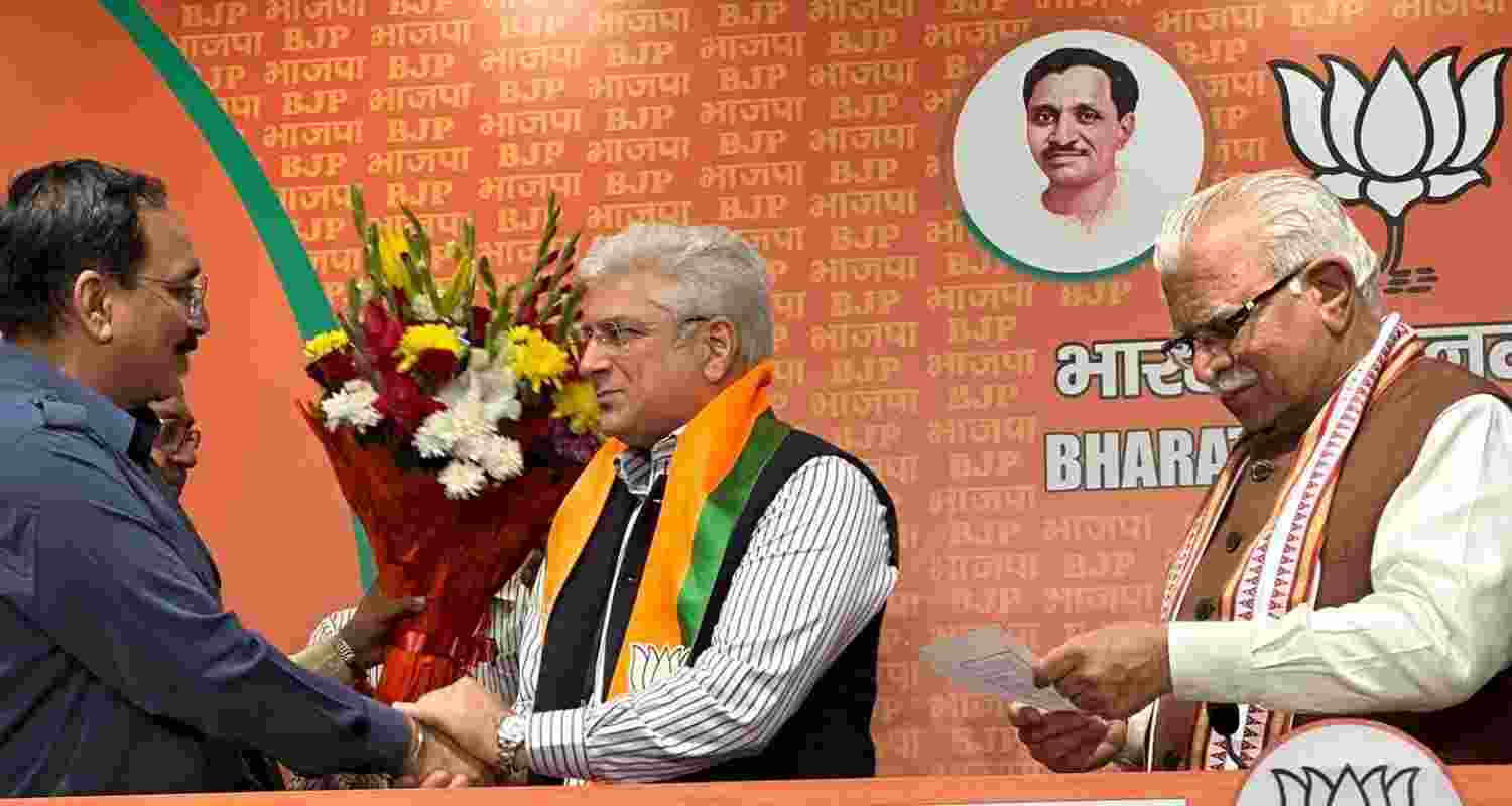 Former Delhi Minister Kailash Gahlot joins the BJP in New Delhi. Image: X Former Delhi Minister Kailash Gahlot joins the BJP in New Delhi. Image: X
