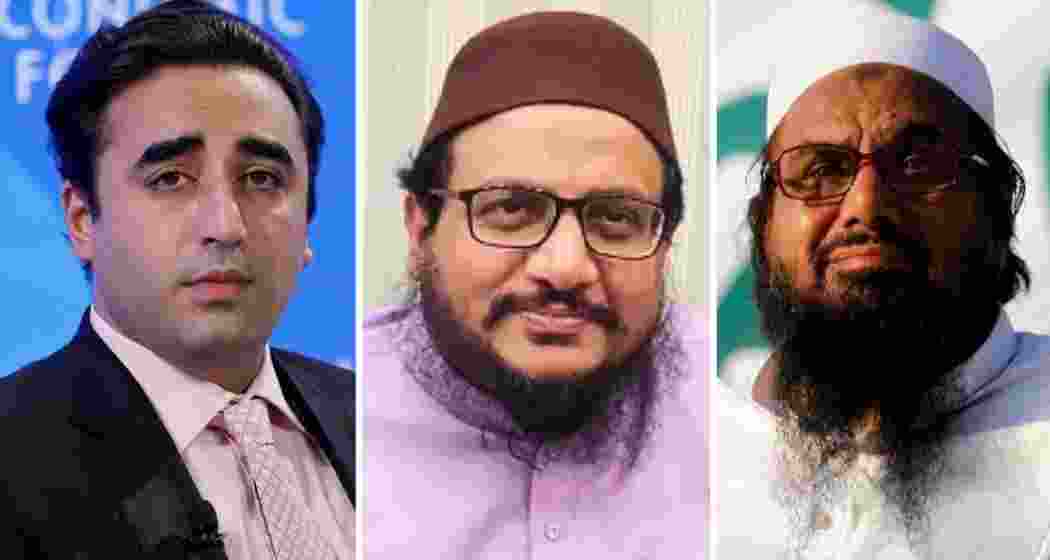 Talha Saeed (C), son of Lashkar-e-Taiba founder Hafiz Saeed (R), lashed out at Pakistan Peoples Party chairman and former foreign minister Bilawal Bhutto (L) over his extradition remarks. Talha Saeed (C), son of Lashkar-e-Taiba founder Hafiz Saeed (R), lashed out at Pakistan Peoples Party chairman and former foreign minister Bilawal Bhutto (L) over his extradition remarks.