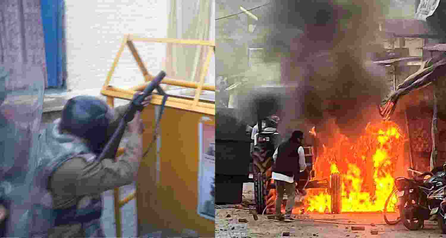 Destruction in Haldwani caused by the rioters while protesting against Madrasa demolition Destruction in Haldwani caused by the rioters while protesting against Madrasa demolition