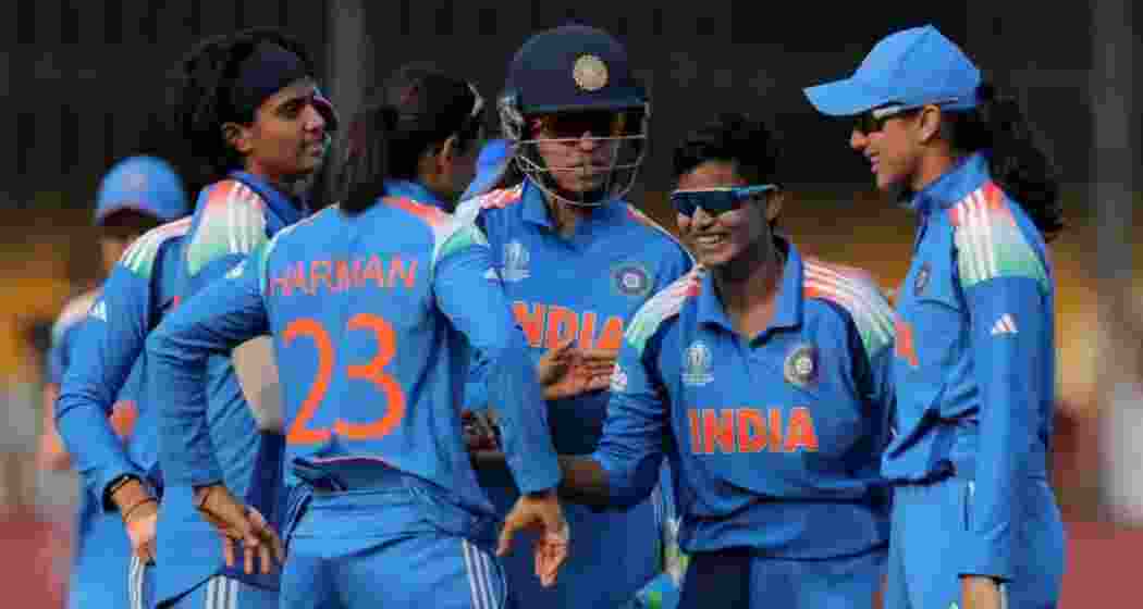 Deepti Sharma celebrates after taking a crucial wicket, helping India curb England’s total. Deepti Sharma celebrates after taking a crucial wicket, helping India curb England’s total.