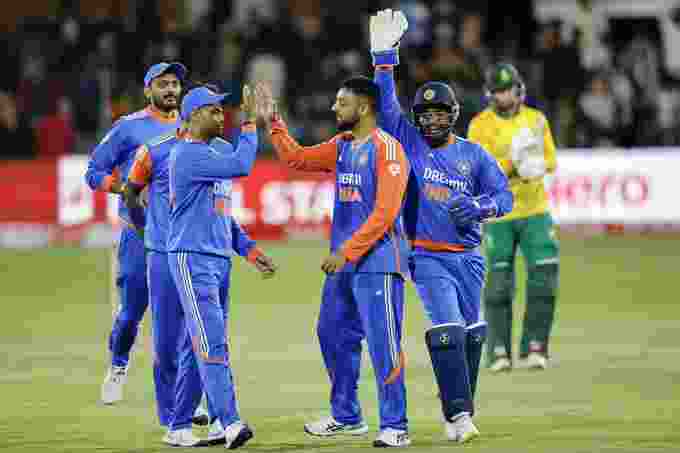 Indian team during the second T20I against South Africa. Image: X. Indian team during the second T20I against South Africa. Image: X.