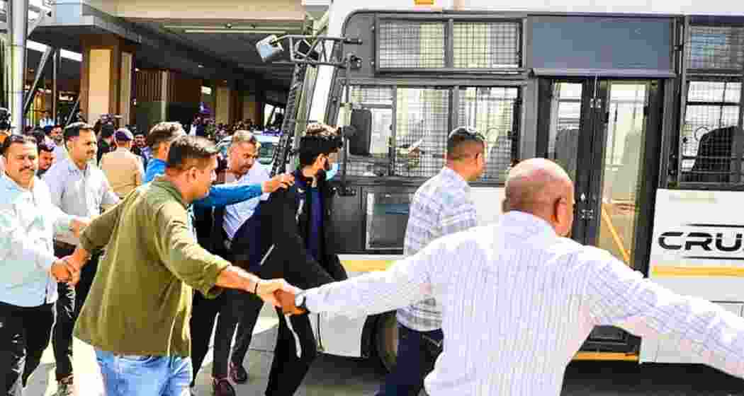 An Indian deportee from the US at Amritsar airport before leaving for their respective states. An Indian deportee from the US at Amritsar airport before leaving for their respective states.