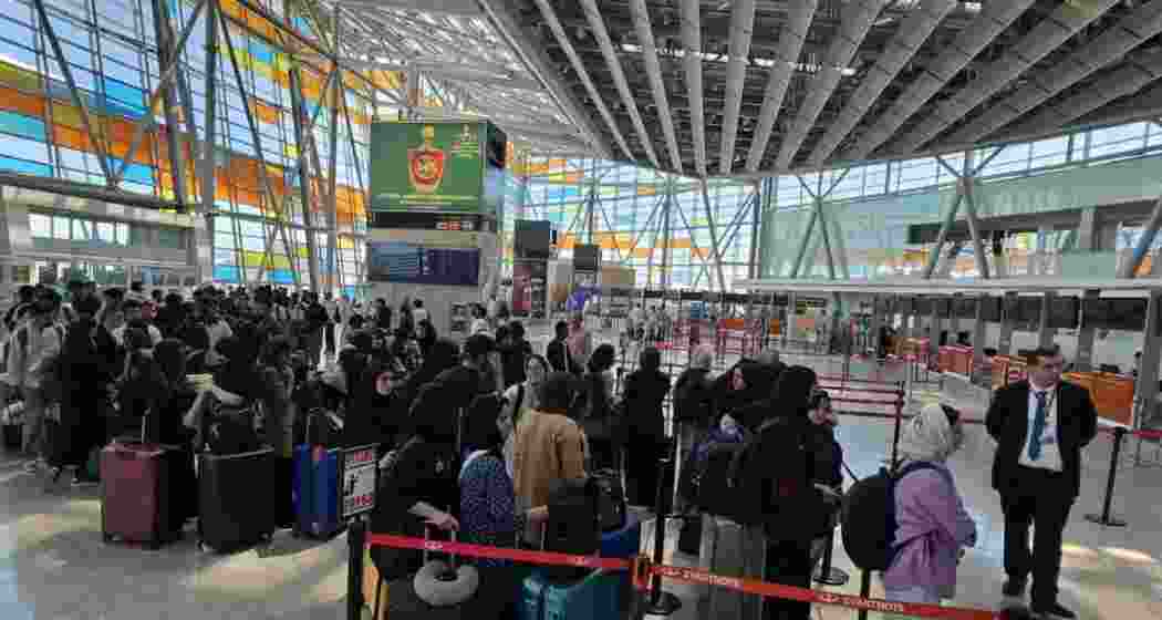 Indian students returning from Iran via Armenia, under an evacuation operation facilitated by the Government of India. Indian students returning from Iran via Armenia, under an evacuation operation facilitated by the Government of India.