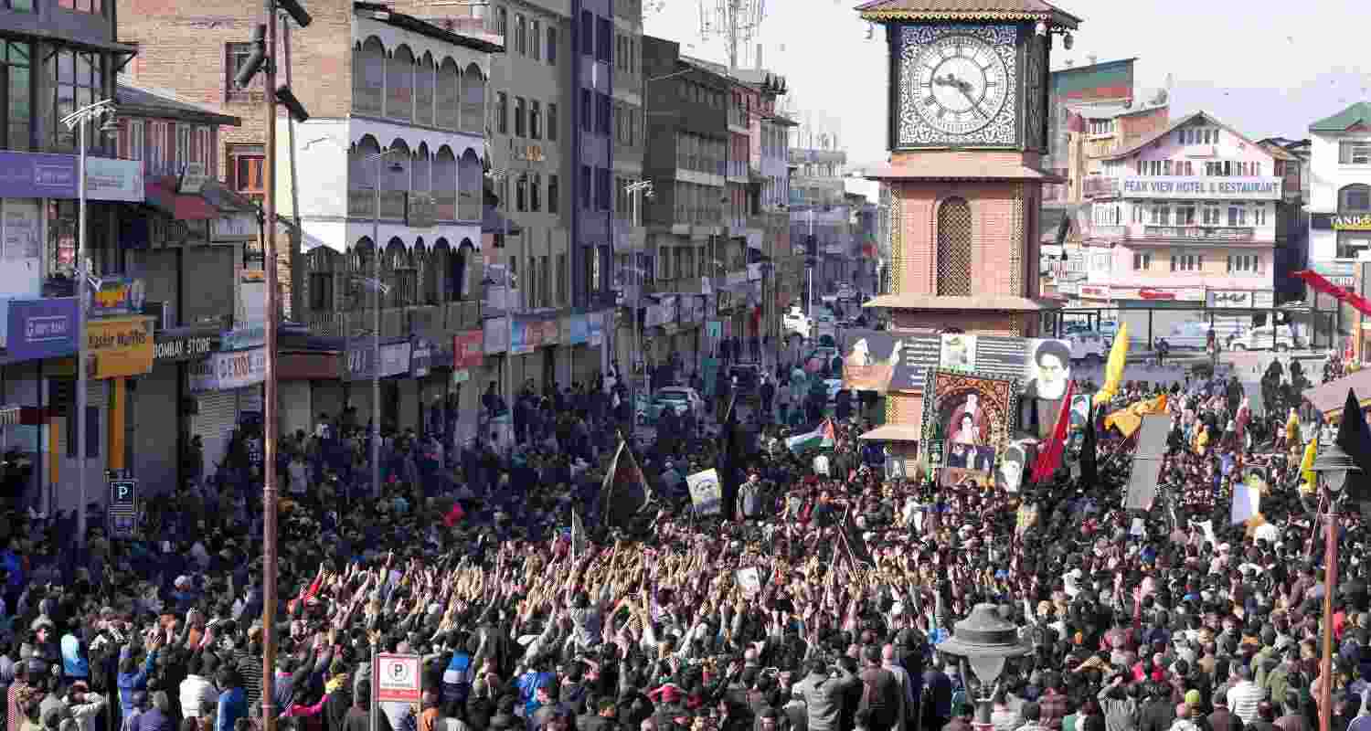 Protests broke out in Shia-majority areas of Kashmir after reports of Iran’s Supreme Leader Ayatollah Ali Khamenei being killed in a US-Israel attack. Protests broke out in Shia-majority areas of Kashmir after reports of Iran’s Supreme Leader Ayatollah Ali Khamenei being killed in a US-Israel attack.