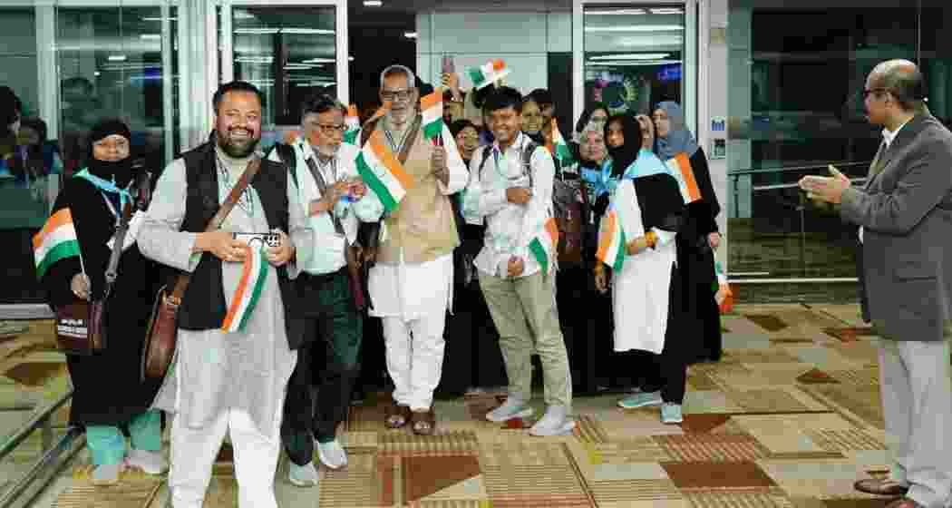 Evacuated Indian nationals from war-hit Iran and Israel rejoice on arrival at Delhi Airport under Operation Sindhu, as the latest flight landed safely late on Sunday. Evacuated Indian nationals from war-hit Iran and Israel rejoice on arrival at Delhi Airport under Operation Sindhu, as the latest flight landed safely late on Sunday.