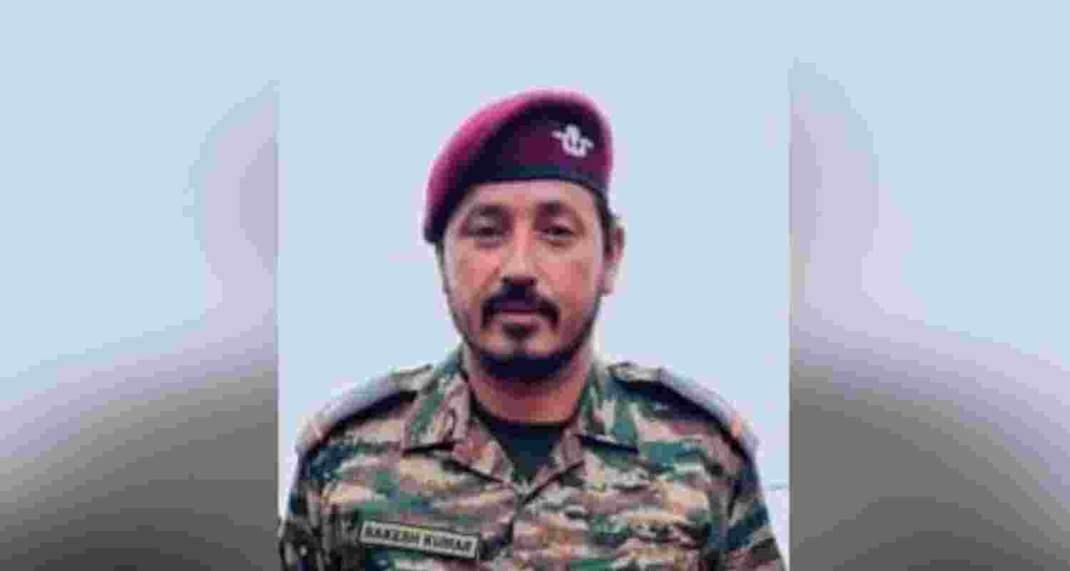 Naib Subedar Rakesh Kumar lost his life in a gunbattle with terrorists in J&K on Sunday. Image: X Naib Subedar Rakesh Kumar lost his life in a gunbattle with terrorists in J&K on Sunday. Image: X
