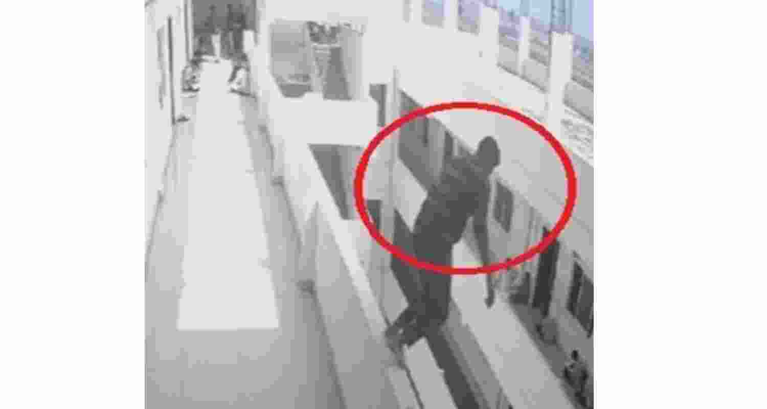 CCTV footage showed the student jumping off the balcony. Image via X. CCTV footage showed the student jumping off the balcony. Image via X.