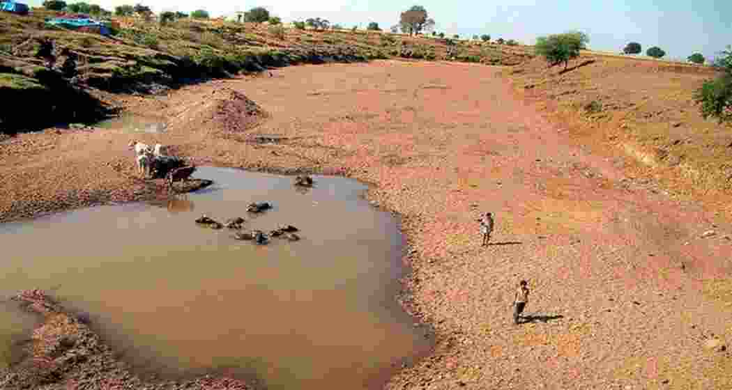 The dried-up bed of the Betwa River on the outskirts of Bhopal. The dried-up bed of the Betwa River on the outskirts of Bhopal.