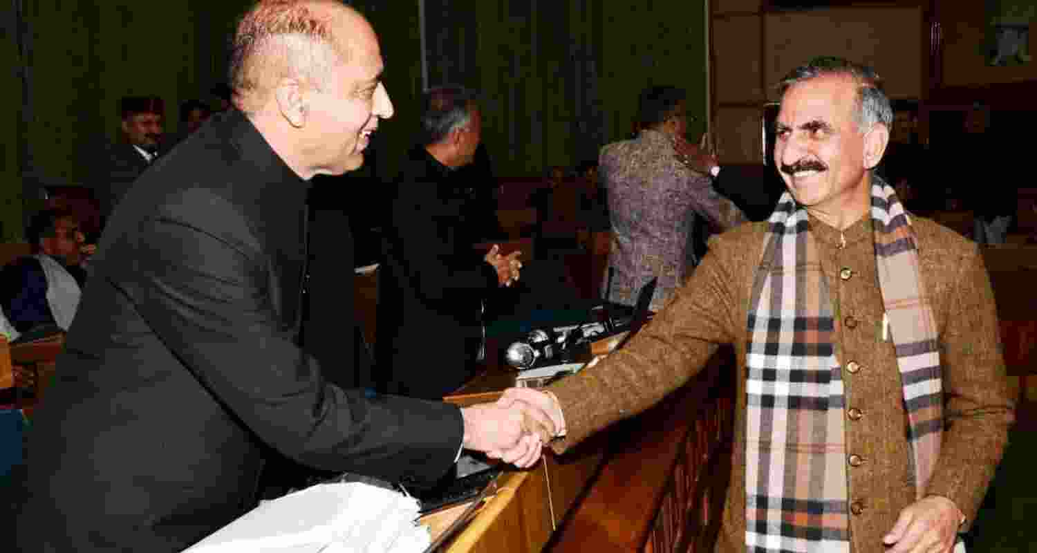 Leader of Opposition Jai Ram Thakur and Chief Minister Sukhvinder Singh Sukhu. Leader of Opposition Jai Ram Thakur and Chief Minister Sukhvinder Singh Sukhu.