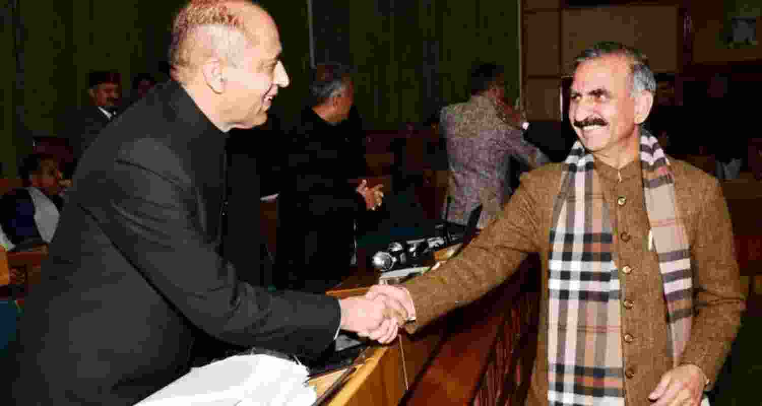 Leader of Opposition Jai Ram Thakur and Chief Minister Sukhvinder Singh Sukhu. Leader of Opposition Jai Ram Thakur and Chief Minister Sukhvinder Singh Sukhu.