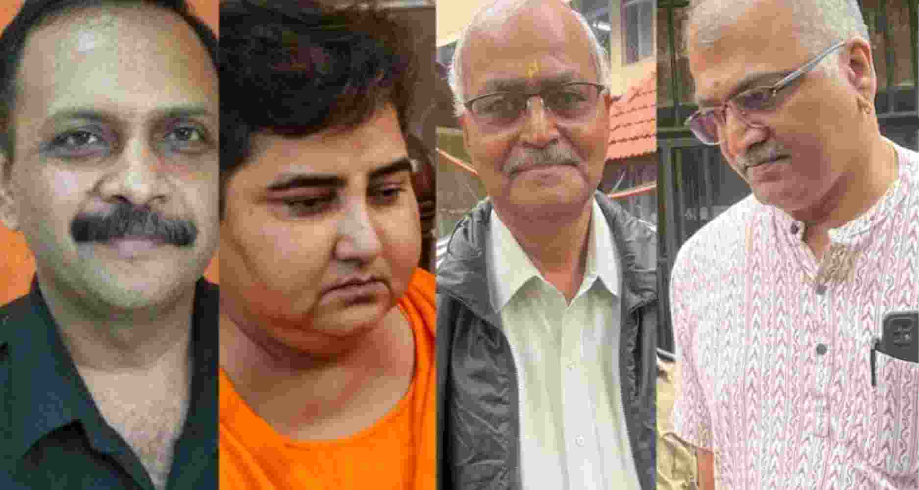From left, Col Prasad Purohit, Pragya Thakur, Ramesh Upadhyay and Ajay Rahirkar – four of the seven Malegaon blast accused. File photos. From left, Col Prasad Purohit, Pragya Thakur, Ramesh Upadhyay and Ajay Rahirkar – four of the seven Malegaon blast accused. File photos.