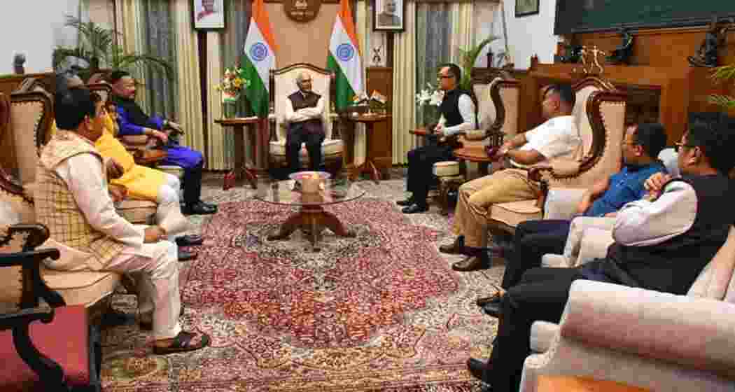 Manipur BJP MLAs with Governor Ajay Kumar Bhalla at Raj Bhavan in Imphal. (File photo) Manipur BJP MLAs with Governor Ajay Kumar Bhalla at Raj Bhavan in Imphal. (File photo)