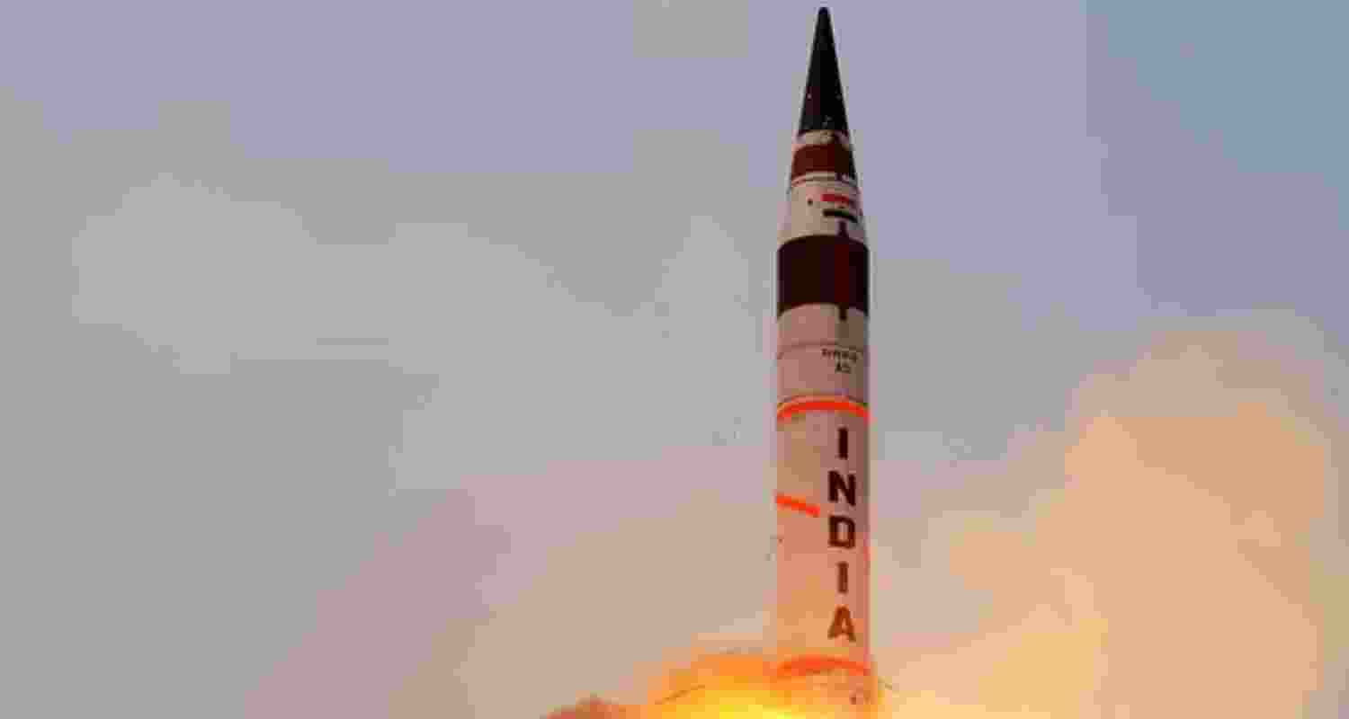 India successfully test-fired the Agni-5 missile, capable of striking targets up to 5,000 km. India successfully test-fired the Agni-5 missile, capable of striking targets up to 5,000 km.