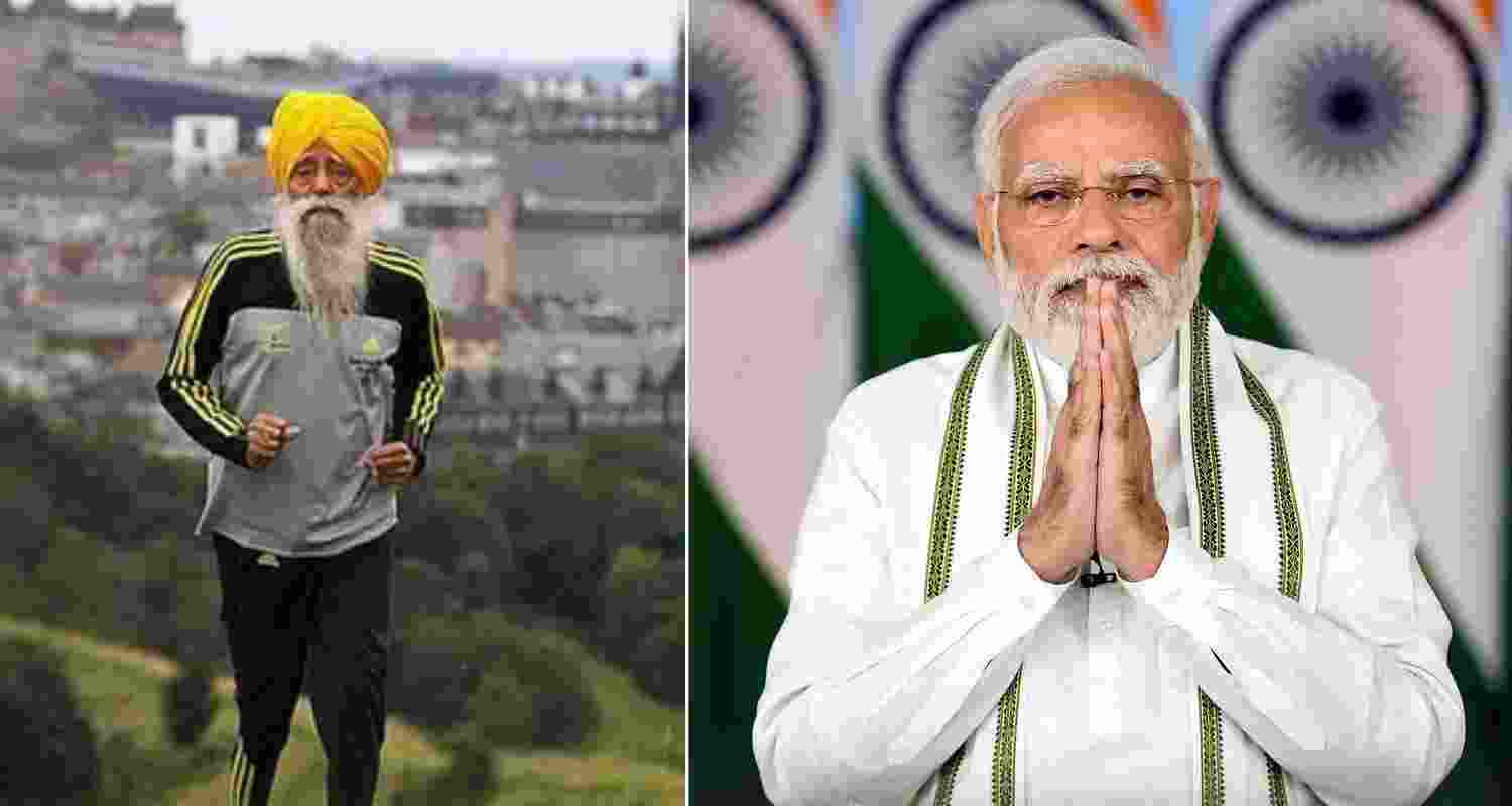PM Modi pays tribute to veteran Marathon runner Fauja Singh PM Modi pays tribute to veteran Marathon runner Fauja Singh