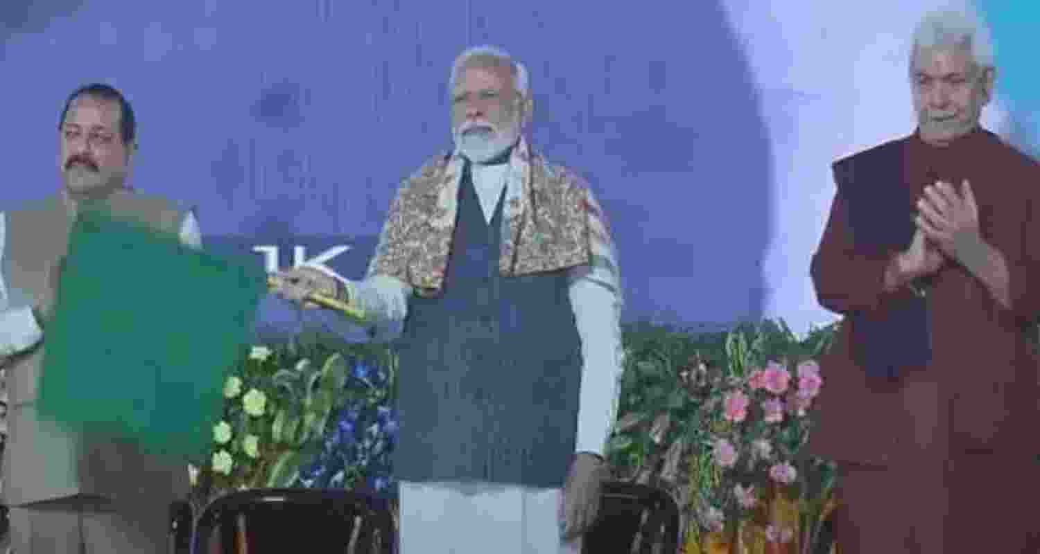 Prime Minister Narendra Modi on Tuesday flagged-off of the valley's first electric train service. Prime Minister Narendra Modi on Tuesday flagged-off of the valley's first electric train service.