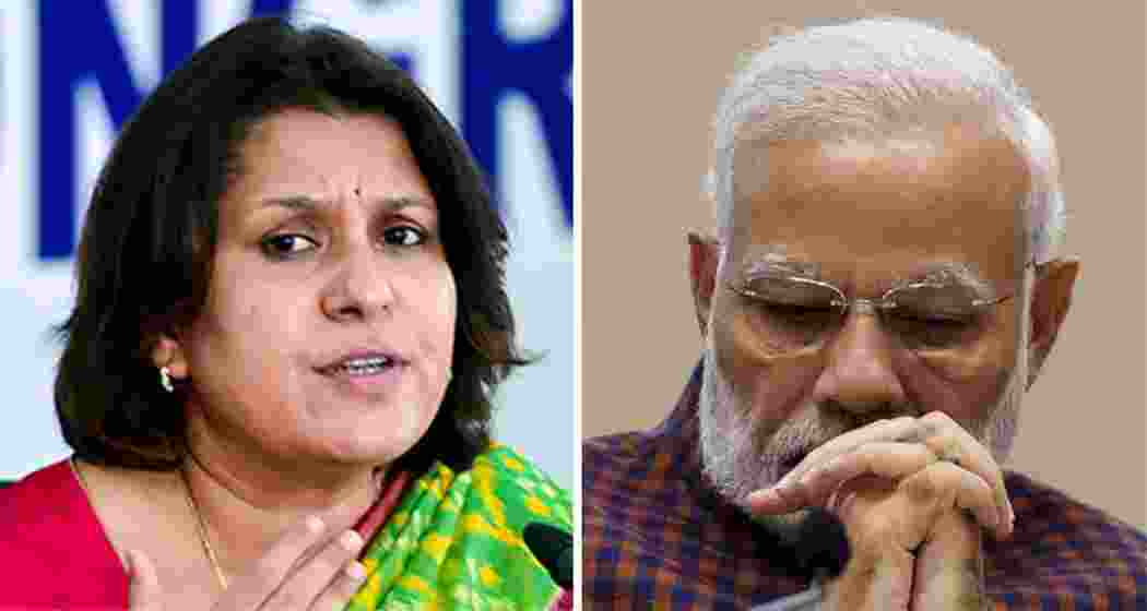 Congress leader Supriya Shrinate and Prime Minister Narendra Modi. Congress leader Supriya Shrinate and Prime Minister Narendra Modi.