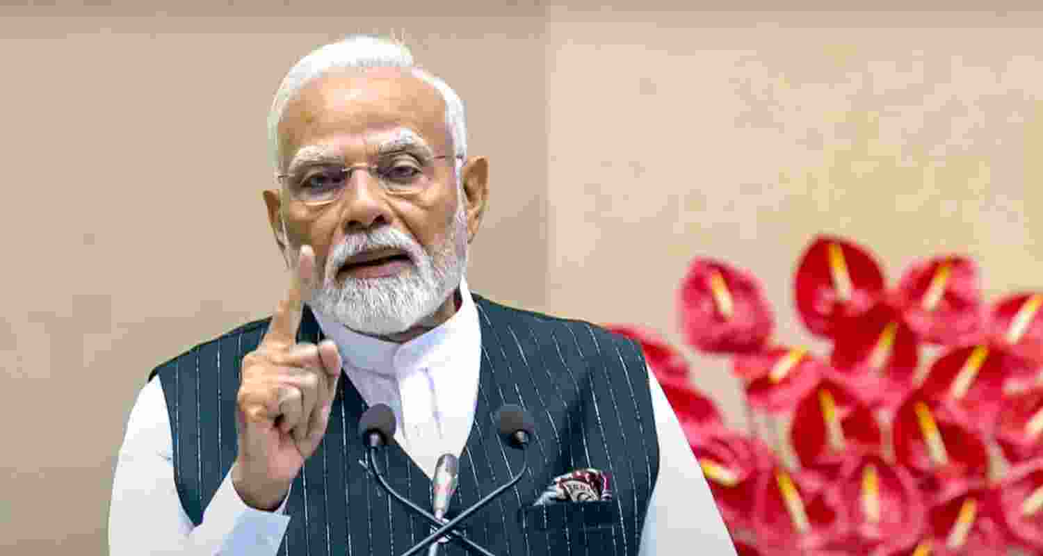 Prime Minister Narendra Modi on Tuesday lauded Union Home Minister Amit Shah's powerful address in Parliament. Prime Minister Narendra Modi on Tuesday lauded Union Home Minister Amit Shah's powerful address in Parliament.