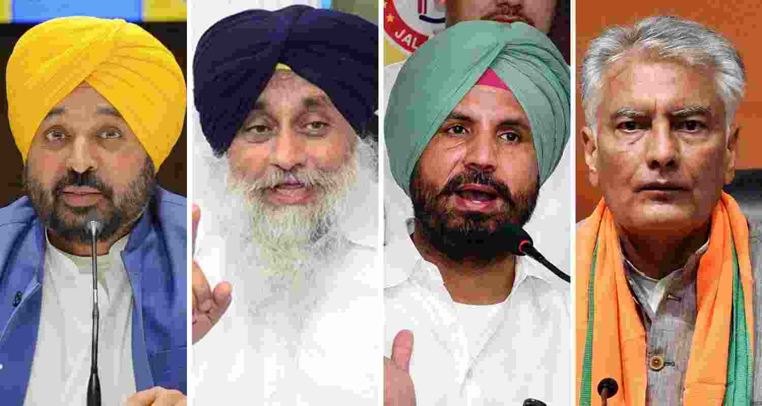 From left to right: Bhagwant Mann, Sukhbir Badal, Raja Warring and Sunil Jakhar. From left to right: Bhagwant Mann, Sukhbir Badal, Raja Warring and Sunil Jakhar.