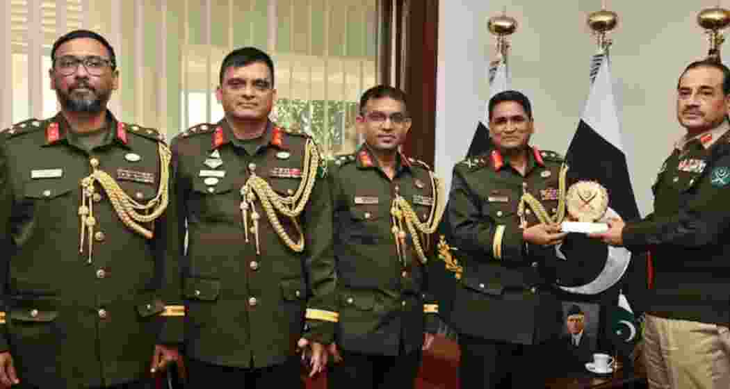 Pakistan Army Chief Gen Asim Munir (right) with Bangladesh Army Chief Lt Gen SM Kamrul Hassan. (Photo: X) Pakistan Army Chief Gen Asim Munir (right) with Bangladesh Army Chief Lt Gen SM Kamrul Hassan. (Photo: X)