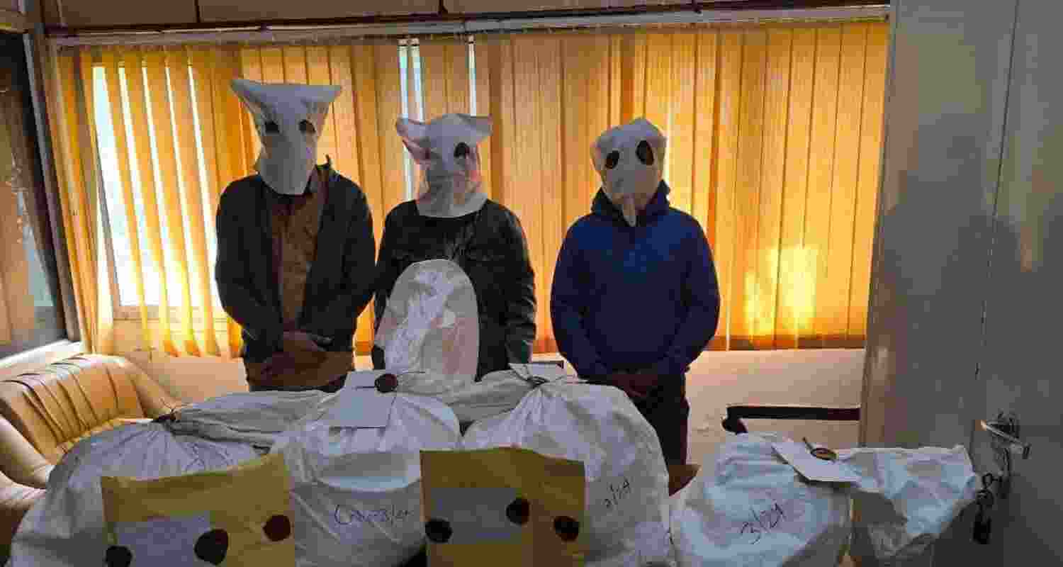 The arrested gang members. The arrested gang members.