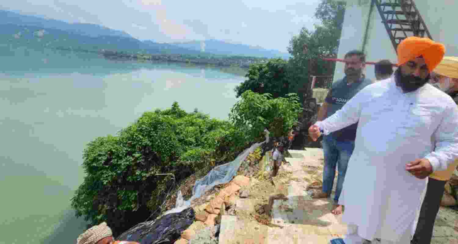 Punjab Education Minister Harjot Singh Bains inspects the ongoing work at Laxmi Narayan temple in Nangal. Punjab Education Minister Harjot Singh Bains inspects the ongoing work at Laxmi Narayan temple in Nangal.