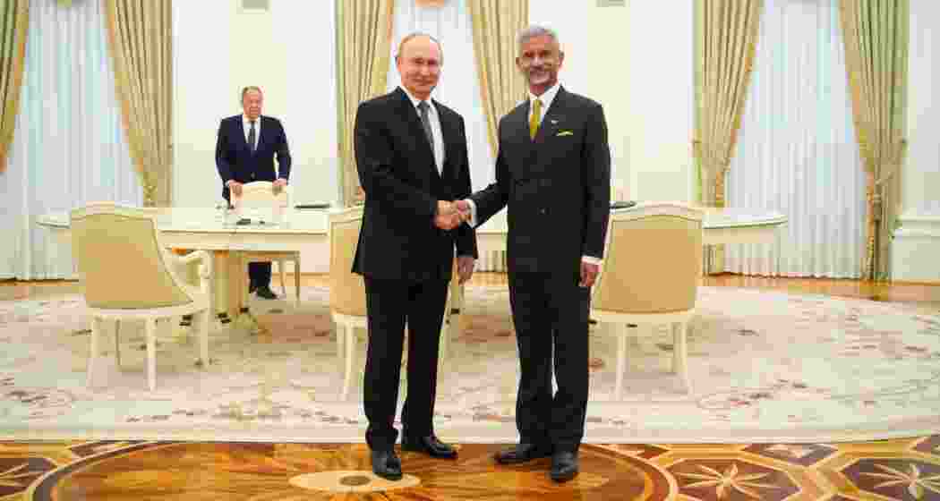 External Affairs Minister S Jaishankar meets Russian President Vladimir Putin. External Affairs Minister S Jaishankar meets Russian President Vladimir Putin.