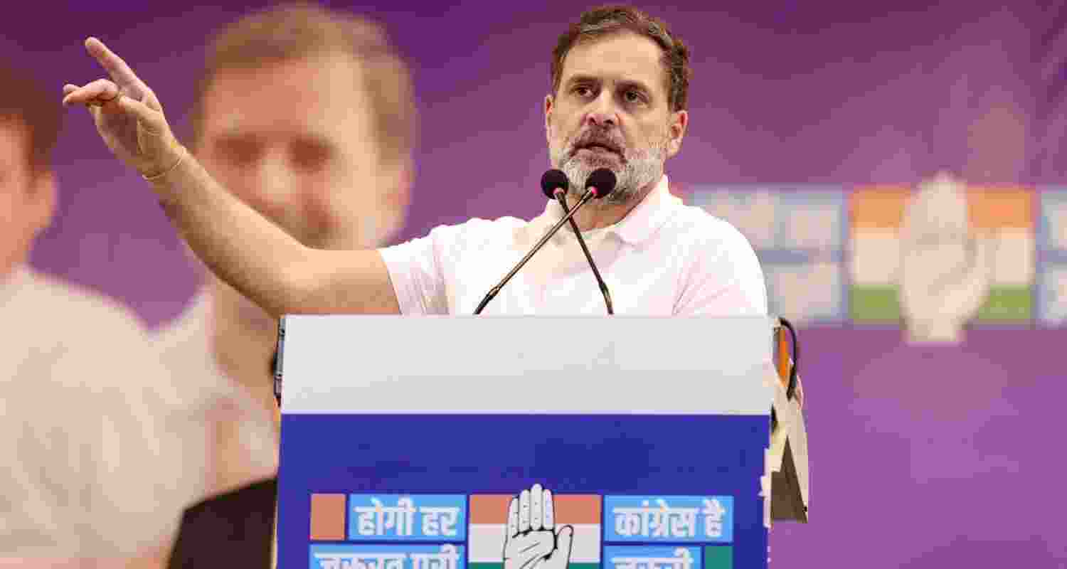 Rahul Gandhi addresses a public meeting in Okhla, Delhi. Rahul Gandhi addresses a public meeting in Okhla, Delhi.
