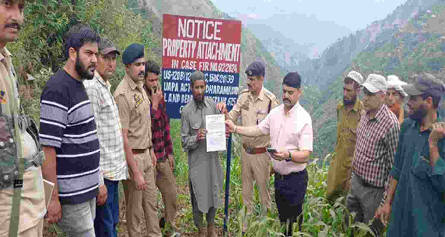 Ramban police attaches property of PoK-based terrorist under UAPA. Ramban police attaches property of PoK-based terrorist under UAPA.