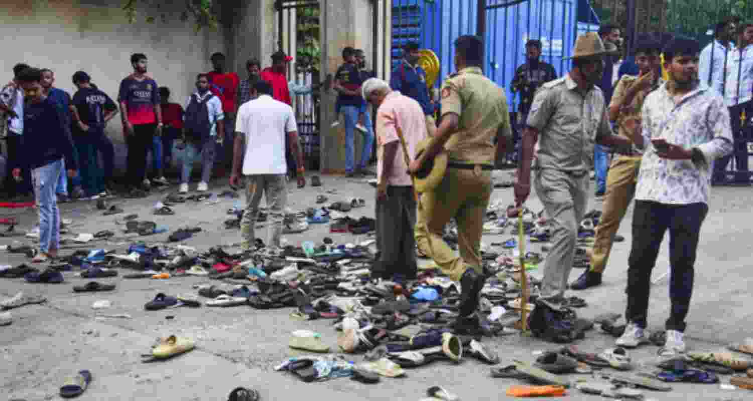 The place outside the M Chinnaswamy Stadium in Bengaluru where the stampede occurred. The place outside the M Chinnaswamy Stadium in Bengaluru where the stampede occurred.