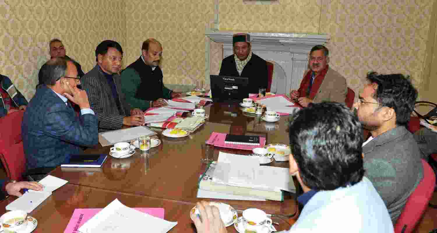 Revenue Minister Jagat Singh Negi along with others during a meeting of the Cabinet Sub-Committee. Revenue Minister Jagat Singh Negi along with others during a meeting of the Cabinet Sub-Committee.