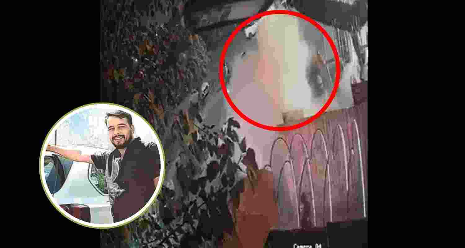 Screengrab of the moment when crude bombs were hurled at the club in Gurugram. Screengrab of the moment when crude bombs were hurled at the club in Gurugram.