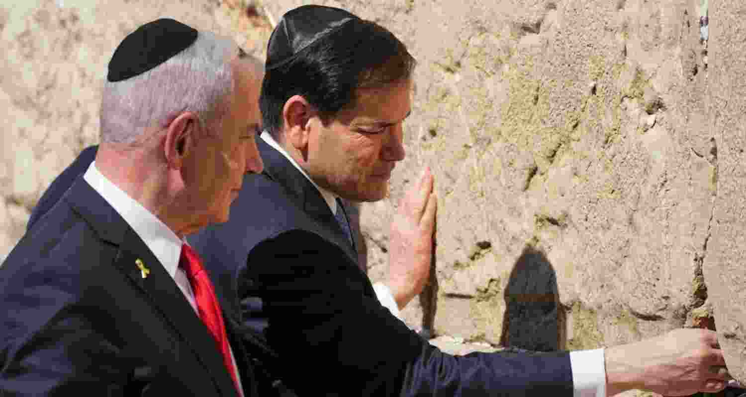 Marco Rubio visiting the Western Wall in Jerusalem with Benjamin Netanyahu on Sunday. Marco Rubio visiting the Western Wall in Jerusalem with Benjamin Netanyahu on Sunday.