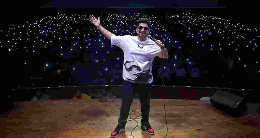 Youtube content creator Samay Raina poses for a photograph during a show. Youtube content creator Samay Raina poses for a photograph during a show.