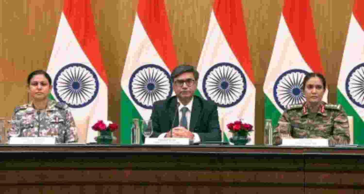 The government briefing on Pakistan's attack on Indian cities on May 8. The government briefing on Pakistan's attack on Indian cities on May 8.