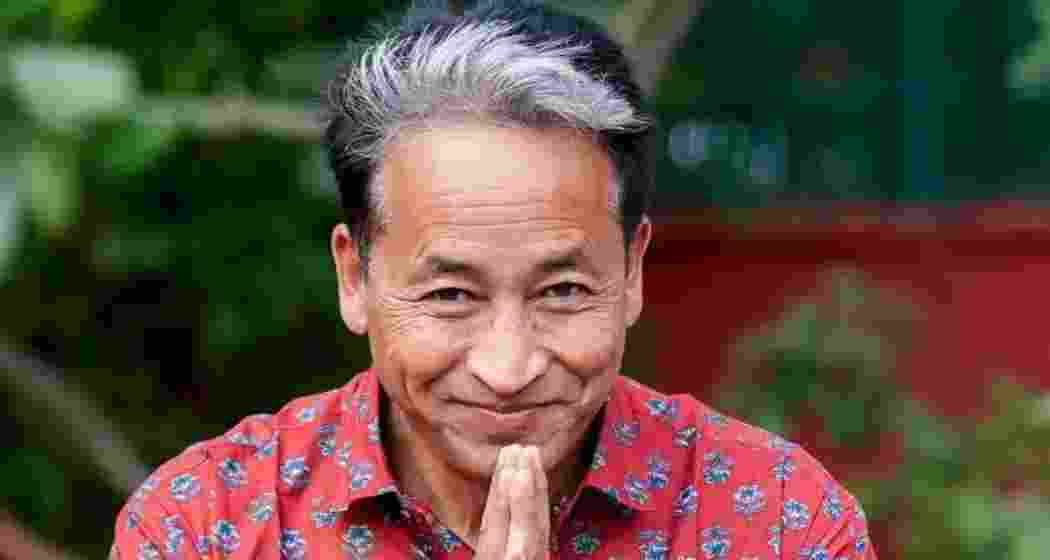 Climate activist Sonam Wangchuk gestures during a press conference in New Delhi. (PTI) Climate activist Sonam Wangchuk gestures during a press conference in New Delhi. (PTI)