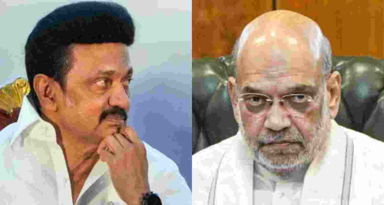 Tamil Nadu Chief Minister MK Stalin (left) and Union Home Minister Amit Shah. Tamil Nadu Chief Minister MK Stalin (left) and Union Home Minister Amit Shah.