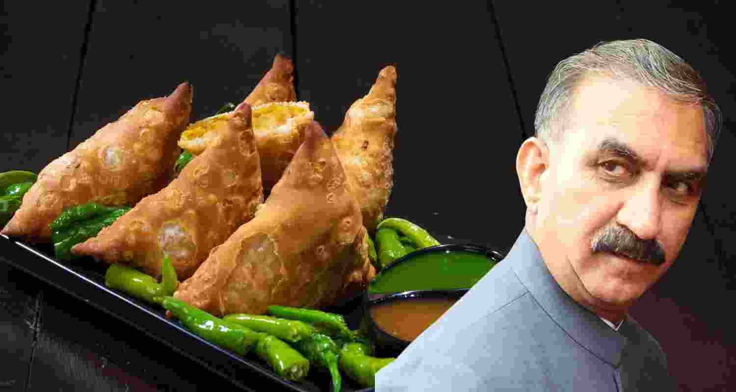 A case of 'Samosas' being eaten by the CM's security staff has led to a political slugfest in Himachal Pradesh. A case of 'Samosas' being eaten by the CM's security staff has led to a political slugfest in Himachal Pradesh.