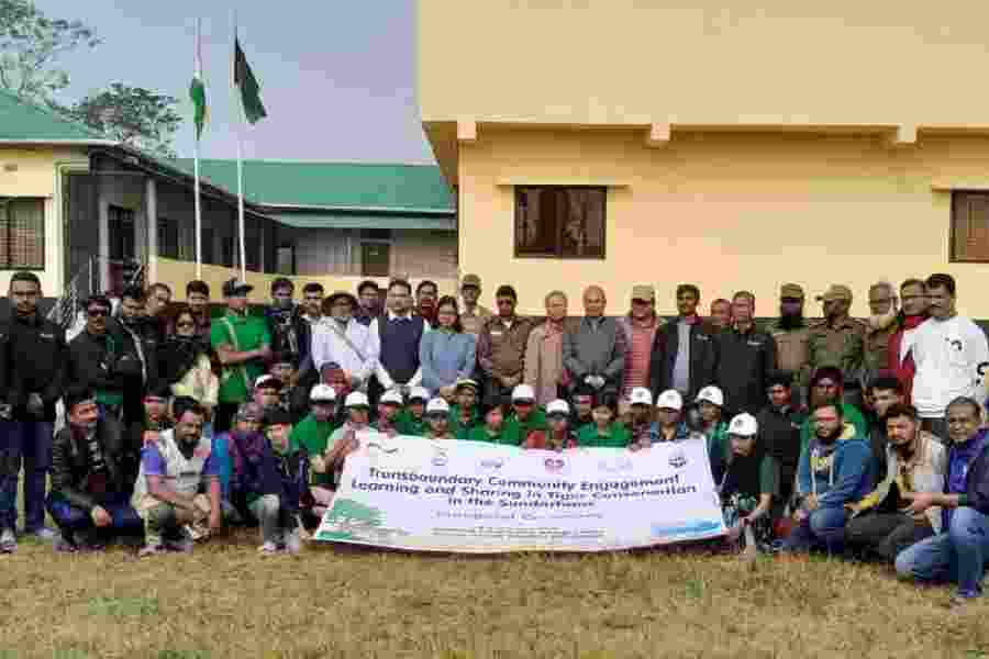 Participants from both countries at the tiger conservation programme in Bagerhat district in Bangladesh in February. Participants from both countries at the tiger conservation programme in Bagerhat district in Bangladesh in February.