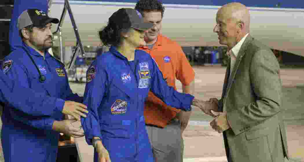 NASA astronaut Sunita Williams arrives at NASA's Johnson Space Center after her return to earth from the International Space Station (ISS), in Houston, USA. (@NASA_Johnson via PTI Photo) NASA astronaut Sunita Williams arrives at NASA's Johnson Space Center after her return to earth from the International Space Station (ISS), in Houston, USA. (@NASA_Johnson via PTI Photo)