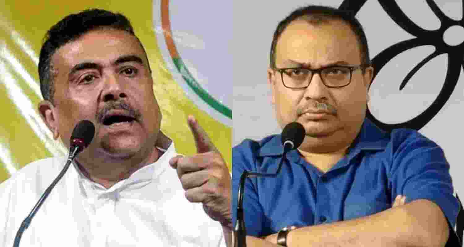 Leader of Opposition in the West Bengal Legislative Assembly Suvendu Adhikari (left) and TMC leader Kunal Ghosh. Leader of Opposition in the West Bengal Legislative Assembly Suvendu Adhikari (left) and TMC leader Kunal Ghosh.