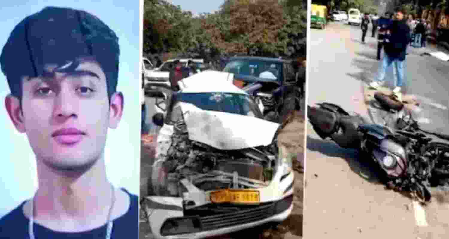 The crash, which occurred earlier this month near Lal Bahadur Shastri College, was captured on camera. According to Delhi Police, the Scorpio rammed into a motorcycle coming from the opposite direction before colliding with a parked taxi. The biker, Sahil Dhaneshra, died at the scene, while the taxi driver was hospitalised. The crash, which occurred earlier this month near Lal Bahadur Shastri College, was captured on camera. According to Delhi Police, the Scorpio rammed into a motorcycle coming from the opposite direction before colliding with a parked taxi. The biker, Sahil Dhaneshra, died at the scene, while the taxi driver was hospitalised.