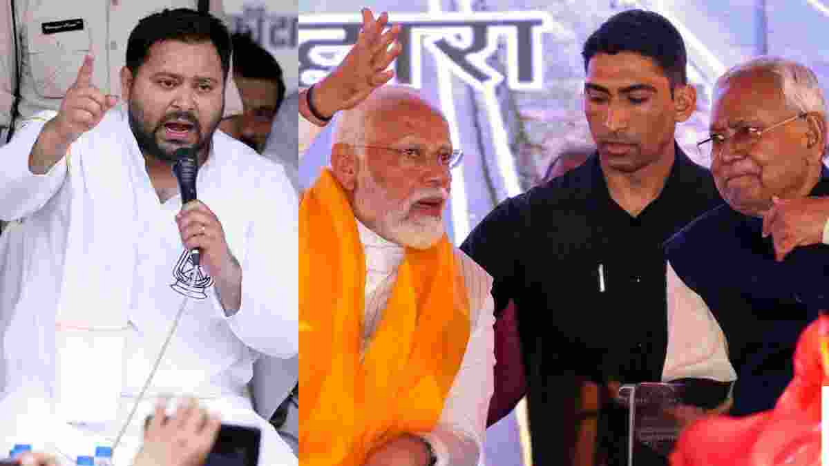 Nitish Kumar backed RSS, BJP spread in Bihar, says RJD leader Tejashwi Nitish Kumar backed RSS, BJP spread in Bihar, says RJD leader Tejashwi