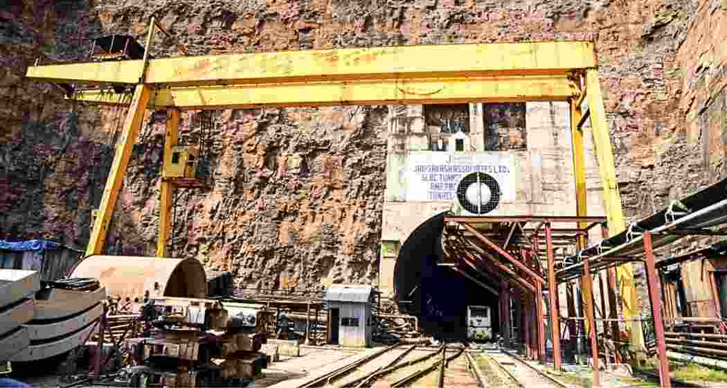 The under-construction stretch in the tunnel of Srisailam Left Bank Canal (SLBC) project where a section of roof collapsed, in Nagarkurnool district, Saturday, Feb 22, 2025. The under-construction stretch in the tunnel of Srisailam Left Bank Canal (SLBC) project where a section of roof collapsed, in Nagarkurnool district, Saturday, Feb 22, 2025.