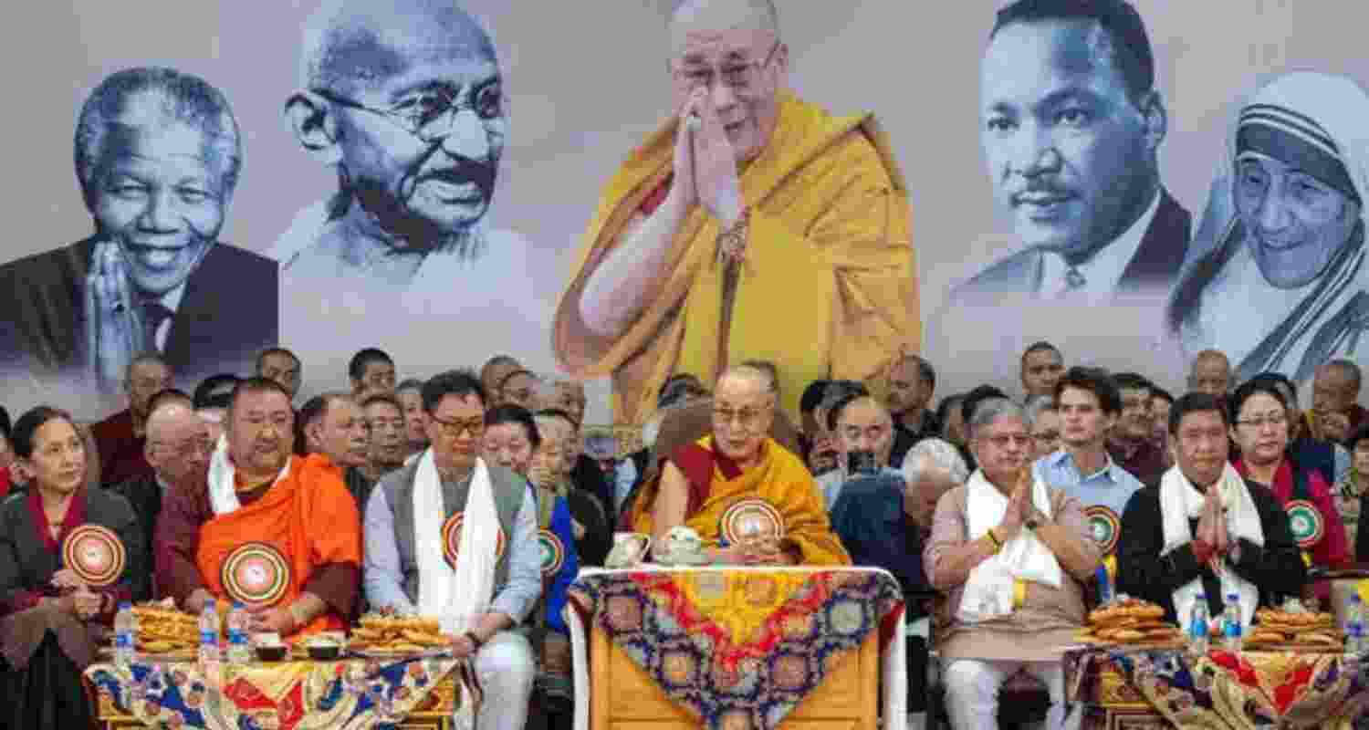 Tibetan spiritual leader the Dalai Lama presides over his 90th birthday celebrations at the Tsuglagkhang Temple in Dharamshala, Himachal Pradesh, on Sunday. Tibetan spiritual leader the Dalai Lama presides over his 90th birthday celebrations at the Tsuglagkhang Temple in Dharamshala, Himachal Pradesh, on Sunday.