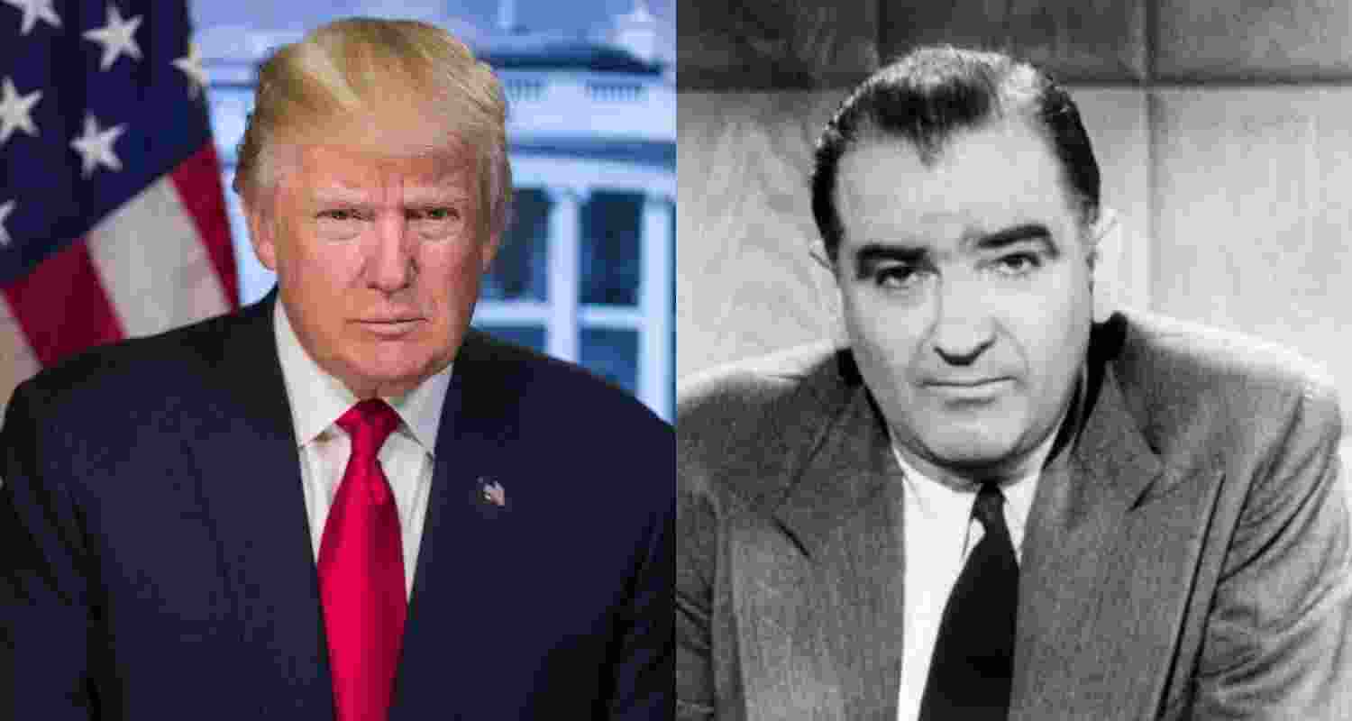 US President Donald Trump (left) and Senator Joseph McCarthy (right). US President Donald Trump (left) and Senator Joseph McCarthy (right).