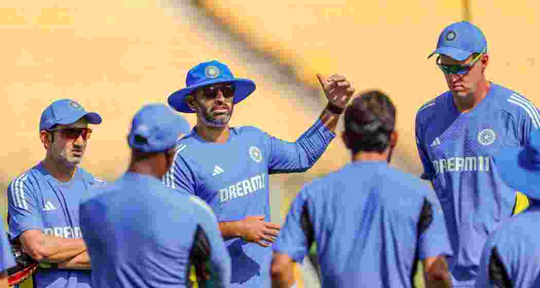 Indian cricket team head coach Gautam Gambhir with players during a training session ahead of the first Test match against Bangladesh. Indian cricket team head coach Gautam Gambhir with players during a training session ahead of the first Test match against Bangladesh.